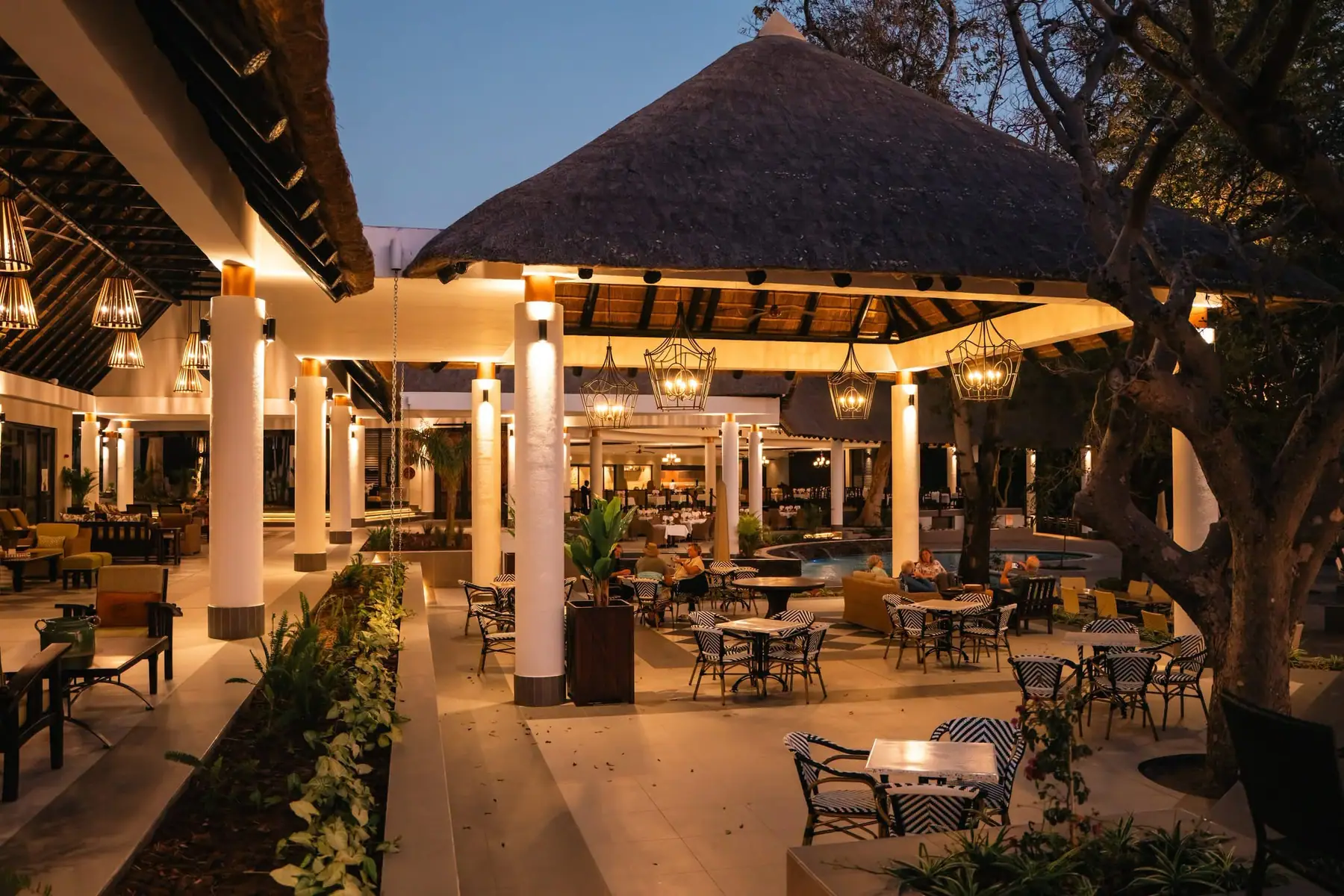 A lodge held within an East African landscape